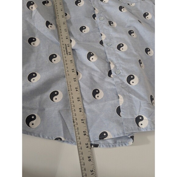 Molokai Surf Co Yin Yang Short Sleeve Button Down Shirt Light Ble Mens XL - Picture 6 of 7